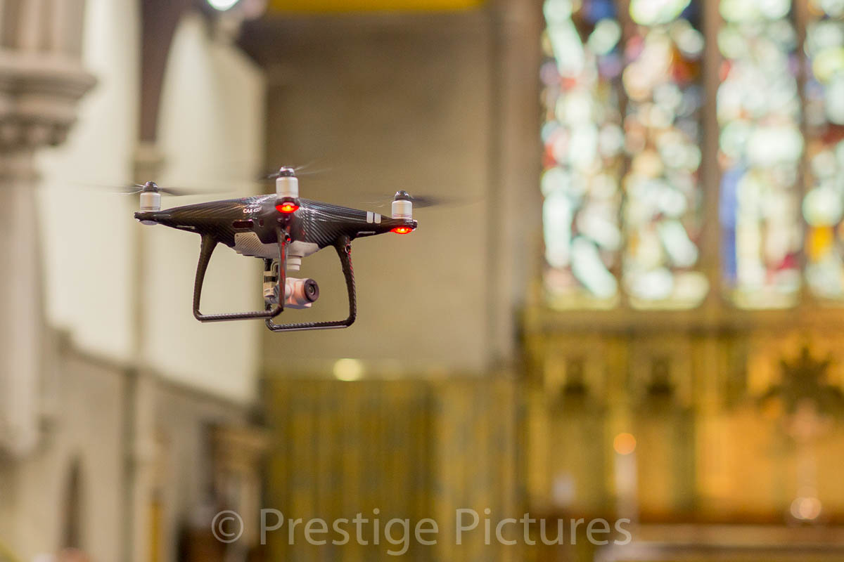 Drone shooting in a church